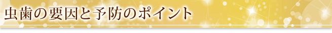 虫歯の要因と予防のポイント